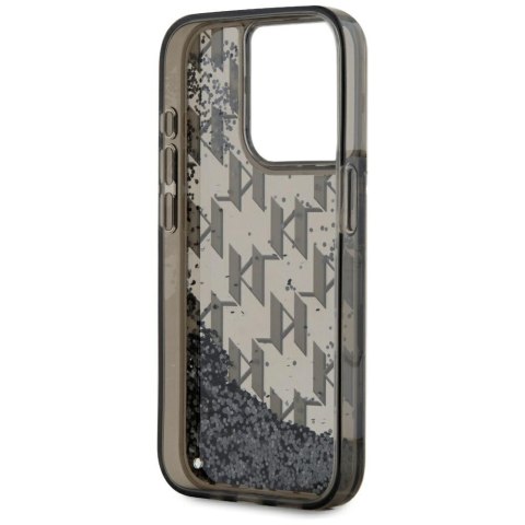 Etui Karl Lagerfeld Liquide Glitter Monogram Gradient do i Phone 15 Pro czarny