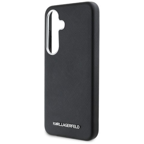 Etui Karl Lagerfeld Saffiano Full Wrapped Elongated Metal Logo Mag Safe do Samsung Galaxy S25+ czarny