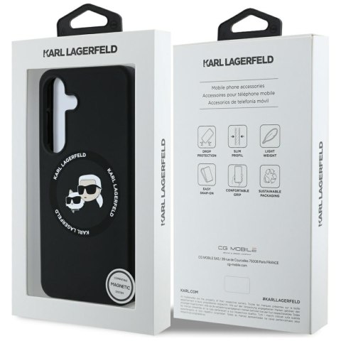 Etui Karl Lagerfeld Silicone Double Heads And Circle Mag Safe do Samsung Galaxy S25 czarny