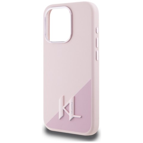 Etui Karl Lagerfeld Silicone Shadow Metal Initial Mag Safe do i Phone 15 Pro Max różowy