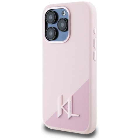 Etui Karl Lagerfeld Silicone Shadow Metal Initial Mag Safe do i Phone 15 Pro różowy
