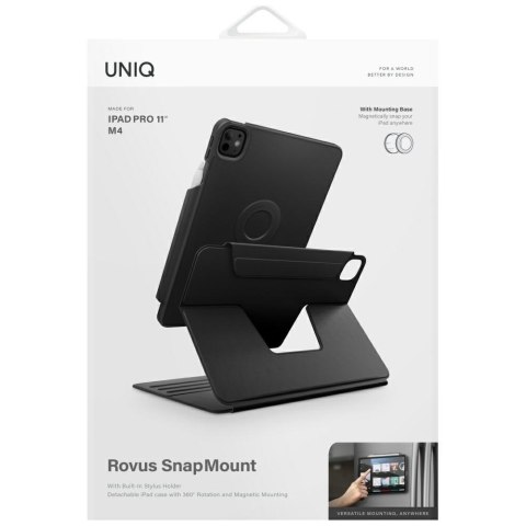 Etui UNIQ Rovus Snapmount Magnetic 360 Rotating Detachable do i Pad Pro 11" (2024/2025) czarny