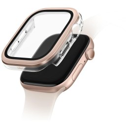 Etui UNIQ Voute do Apple Watch Series 10 / 11 46mm szkło hartowane różowo-złoty