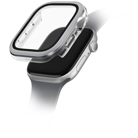 Etui UNIQ Voute do Apple Watch Series 10 / 11 46mm szkło hartowane srebrny