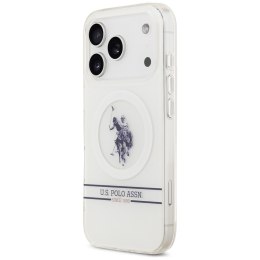 Etui US Polo DH and Bottom Stripe Logo Mag Safe do i Phone 17 Pro biały