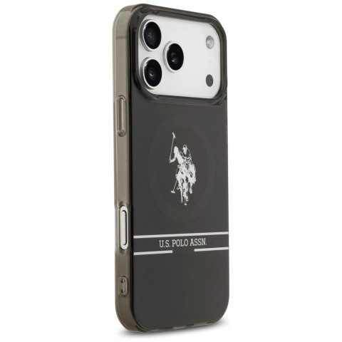 Etui US Polo DH and Bottom Stripe Logo Mag Safe do i Phone 17 Pro Max czarny