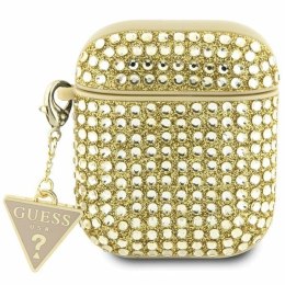 Guess GUA2HDGTPD Air Pods 1/2 cover złoty/gold Rhinestone Triangle Charm