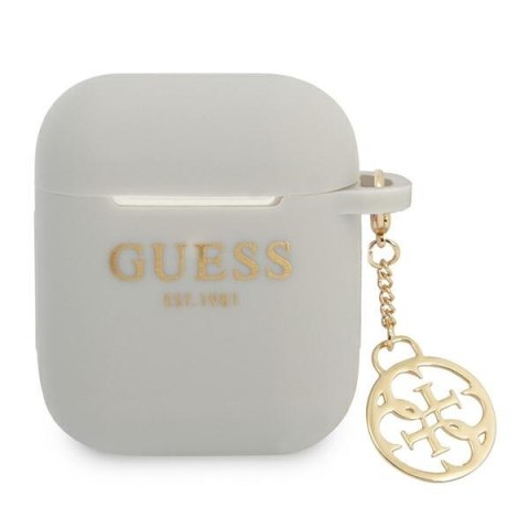 Guess GUA2LSC4EG Air Pods 1/2 cover szary/grey Silicone Charm 4G Collection