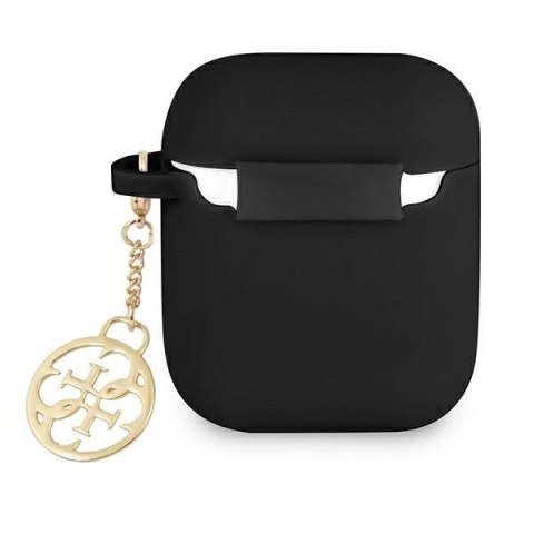Guess GUA2LSC4EK Air Pods 1/2 cover czarny/black Silicone Charm 4G Collection