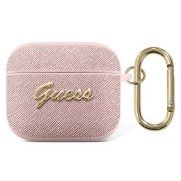 Guess GUA3SASMP Air Pods 3 cover różowy/pink Saffiano Script Metal Collection
