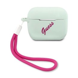 Guess GUACAPLSVSBF Air Pods Pro cover niebieski fuksja/blue fuschia Silicone Vintage