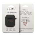 Guess GUACCSILGLBK Air Pods 1/2 cover czarny/black Silicone Glitter