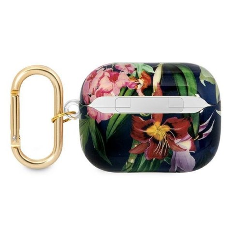 Guess GUAPHHFLB Air Pods Pro cover niebieski/blue Flower Strap Collection