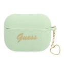 Guess GUAPLSCHSN Air Pods Pro cover zielony/green Silicone Charm Heart Collection