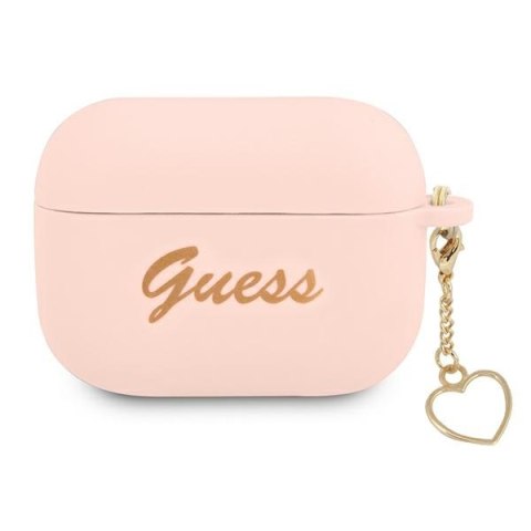 Guess GUAPLSCHSP Air Pods Pro cover różowy/pink Silicone Charm Heart Collection