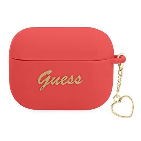 Guess GUAPLSCHSR Air Pods Pro cover czerwony/red Silicone Charm Heart Collection