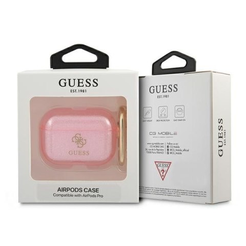 Guess GUAPUCG4GP Air Pods Pro cover różowy/pink Glitter Collection