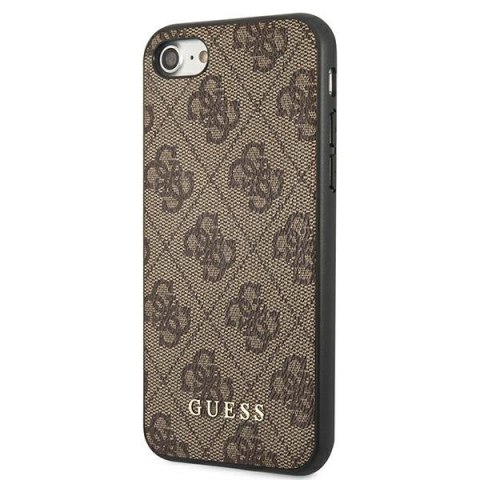 Guess GUHCI8G4GFBR i Phone SE 2022 / 2020 / 7 / 8 brązowy/brown hard case 4G Metal Gold Logo