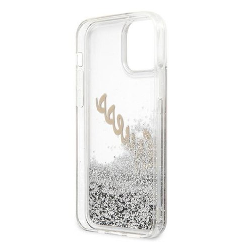 Guess GUHCP12LGLVSSI i Phone 12 Pro Max6,7" srebrny/silver hardcase Glitter Vintage Script
