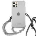Guess GUHCP12LKC4GSSI i Phone 12 Pro Max 6,7" Transparent hardcase 4G Silver Chain