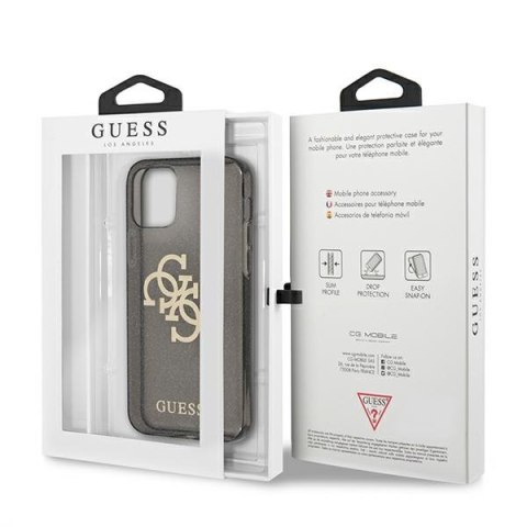 Guess GUHCP12LPCUGL4GBK i Phone 12 Pro Max 6,7" czarny/black hard case Glitter 4G Big Logo
