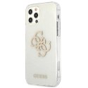Guess GUHCP12LPCUGL4GTR i Phone 12 Pro Max 6,7" transparent hard case Glitter 4G Big Logo