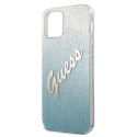 Guess GUHCP12LPCUGLSBL i Phone 12 Pro Max 6,7" niebieski/blue hardcase Glitter Gradient Script
