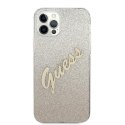 Guess GUHCP12LPCUGLSGO i Phone 12 Pro Max6,7" złoty/gold hardcase Glitter Gradient Script