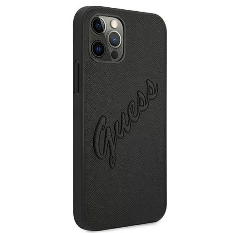 Guess GUHCP12LRSAVSBK i Phone 12 Pro Max 6,7" czarny/black hardcase Saffiano Vintage Script