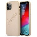 Guess GUHCP12LRSAVSLG i Phone 12 Pro Max 6,7" złoty/gold hardcase Saffiano Vintage Script