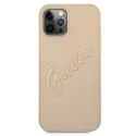Guess GUHCP12LRSAVSLG i Phone 12 Pro Max 6,7" złoty/gold hardcase Saffiano Vintage Script