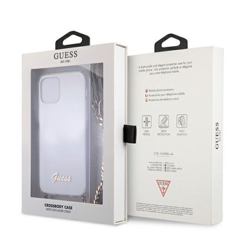 Guess GUHCP12MKC4GSGO i Phone 12/12 Pro6,1" Transparent hardcase 4G Gold Chain