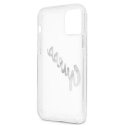 Guess GUHCP12MKTRSVSI i Phone 12/12 Pro 6,1" Transparent hardcase Vintage Script Silver
