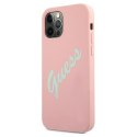 Guess GUHCP12MLSVSPG i Phone 12/12 Pro6,1" różowo zielony/green pink hardcase Silicone Vintage