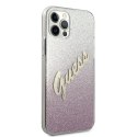 Guess GUHCP12MPCUGLSPI i Phone 12/12 Pro6,1" różowy/pink hardcase Glitter Gradient Script