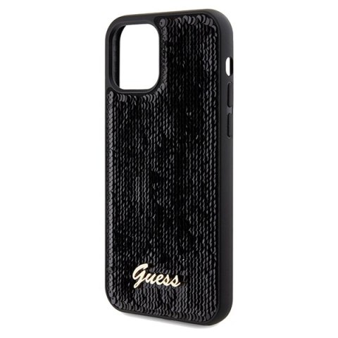 Guess GUHCP12MPSFDGSK i Phone 12/12 Pro 6.1" czarny/black hardcase Sequin Script Metal