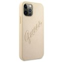 Guess GUHCP12MRSAVSLG i Phone 12/12 Pro 6,1" złoty/gold hardcase Saffiano Vintage Script