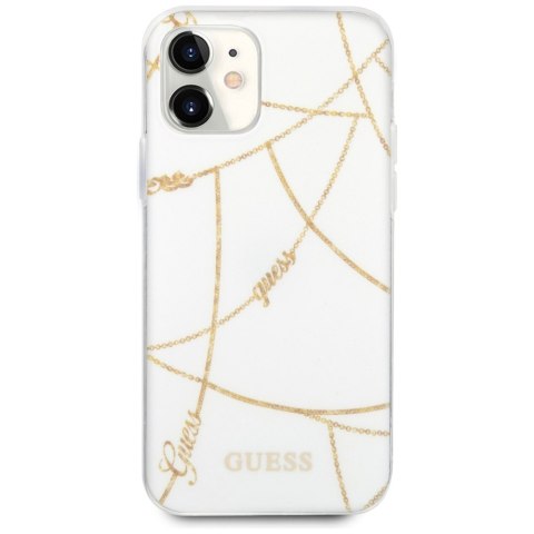 Guess GUHCP12SPCUCHWH i Phone12 mini 5,4" biały/white hardcase Gold Chain Collection