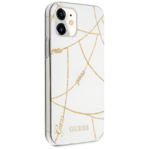 Guess GUHCP12SPCUCHWH i Phone12 mini 5,4" biały/white hardcase Gold Chain Collection