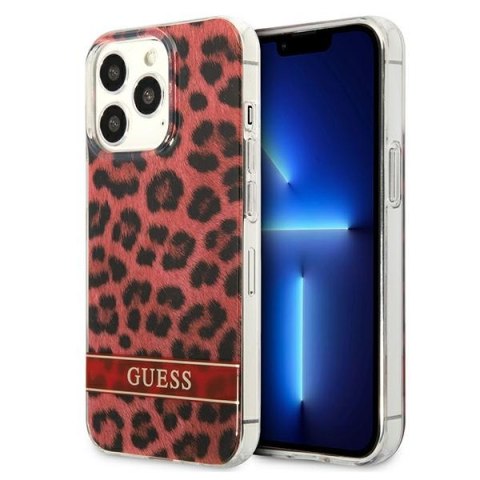 Guess GUHCP13LHSLEOR i Phone 13 Pro / 13 6,1" czerwony/red hardcase Leopard