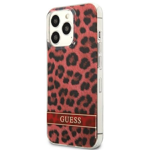 Guess GUHCP13LHSLEOR i Phone 13 Pro / 13 6,1" czerwony/red hardcase Leopard