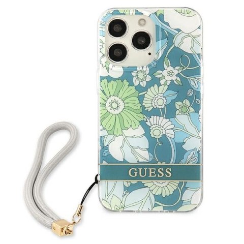 Guess GUHCP13XHFLSN i Phone 13 Pro Max6,7" zielony/green hardcase Flower Strap
