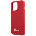 Guess GUHCP13XLSLMGRE i Phone 13 Pro Max 6.7" czerwony/burgundy hard case Silicone Vintage Gold Logo