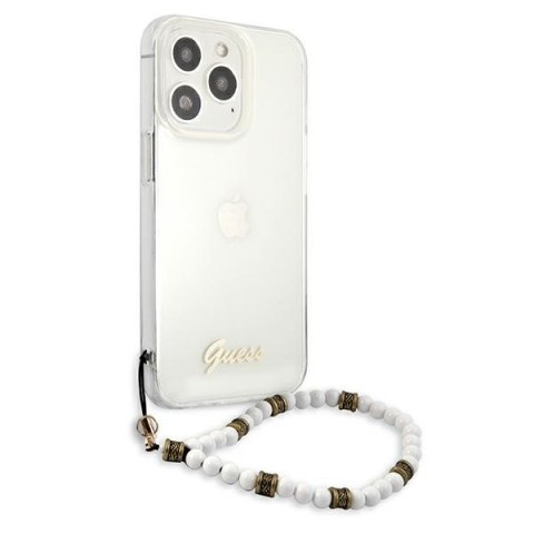 Guess GUHCP13LKPSWH i Phone 13 Pro / 13 6,1" Transparent hardcase White Pearl