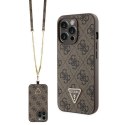 Guess GUHCP13LP4TDSCPW i Phone 13 Pro / 13 6.1" brązowy/brown hardcase Crossbody 4G Metal Logo