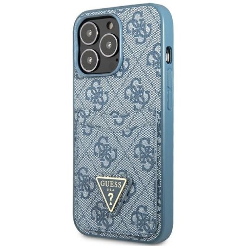 Guess GUHCP13LP4TPB i Phone 13 Pro / 13 6,1" niebieski/blue hardcase 4G Triangle Logo Cardslot