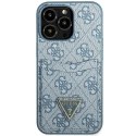 Guess GUHCP13LP4TPB i Phone 13 Pro / 13 6,1" niebieski/blue hardcase 4G Triangle Logo Cardslot