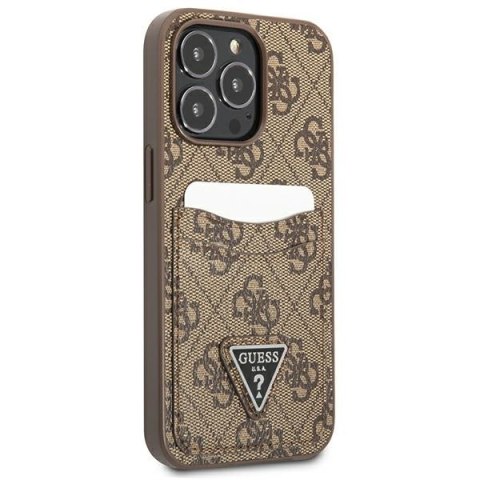 Guess GUHCP13LP4TPW i Phone 13 Pro / 13 6,1" brązowy/brown hardcase 4G Triangle Logo Cardslot