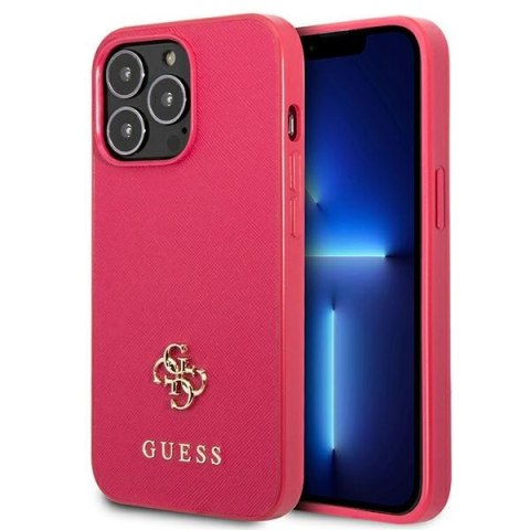 Guess GUHCP13LPS4MF i Phone 13 Pro / 13 6,1" różowy/pink hardcase Saffiano 4G Small Metal Logo