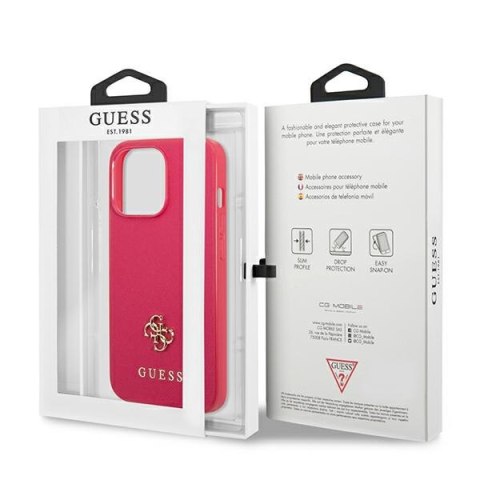 Guess GUHCP13LPS4MF i Phone 13 Pro / 13 6,1" różowy/pink hardcase Saffiano 4G Small Metal Logo